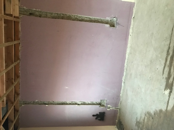 Wall chases in plasterboard for plumbing and electrical