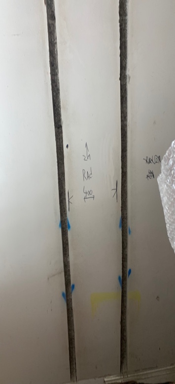 Clean wall chases cut for electrical and plumbing