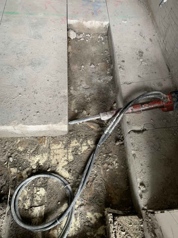 Clean concrete floor saw trench cut, Kildare